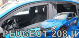 Deflektory na Peugeot 208 od 2019 (+zadné)